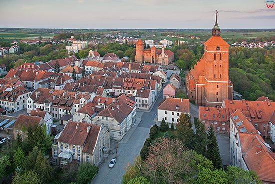 Reszel, panorama na stare miasto. EU, PL, Warm-Maz. Lotnicze.